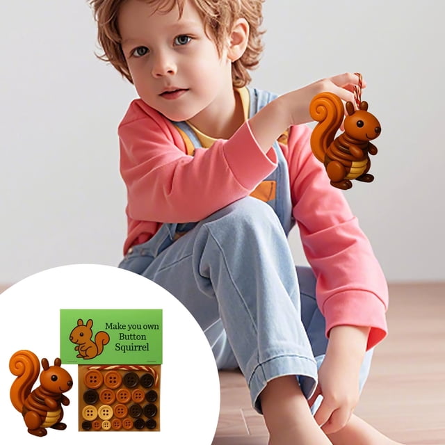 Uuiauoio Button Cow Craft Kit for Christmas Decorations, Handmade Holiday Ornament with Assorted Buttons and Threads, Complete Beginner-Friendly Craft Set for Festive Home and Tree Decor