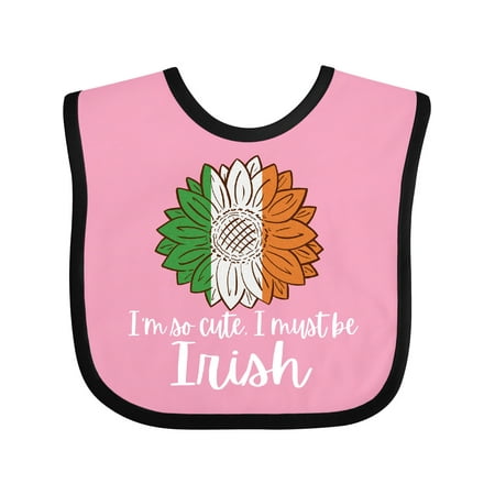 

Inktastic I m So Cute I Must Be Irish Sunflower Ireland Flag Gift Baby Boy or Baby Girl Bib