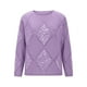 thumbnail image 5 of Chaqueta para mujer,Suéter de punto con lentejuelas huecas para mujer, top de manga larga, mezcla de poliéster, para uso informal, estilo urbano, sopatenor, 5 of 9