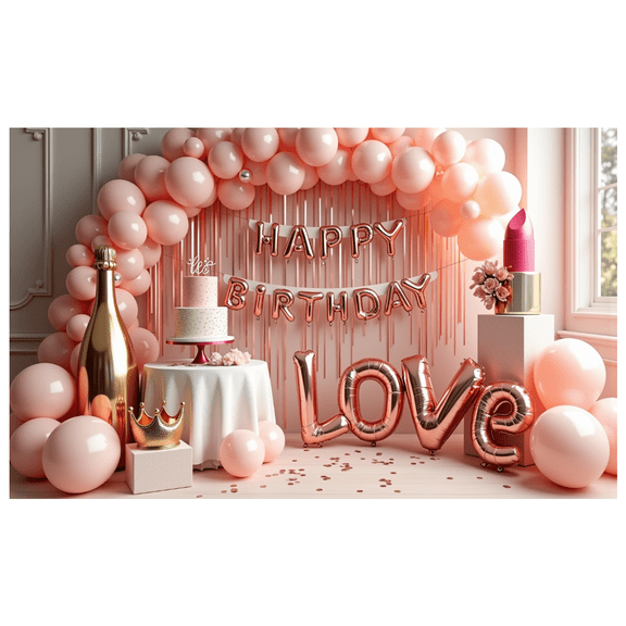 Balloon Decoration Banner Cake Decoration Party Backdrop Crown Decoration for Birthday Party Kids Celebration Indoor Decoration