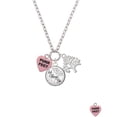 thumbnail image 2 of Delight Jewelry Acrylic Pink "Cool Cat / Purr Fect" Heart Let Things Go Fall Zoey Charm Necklace, 28", 2 of 4