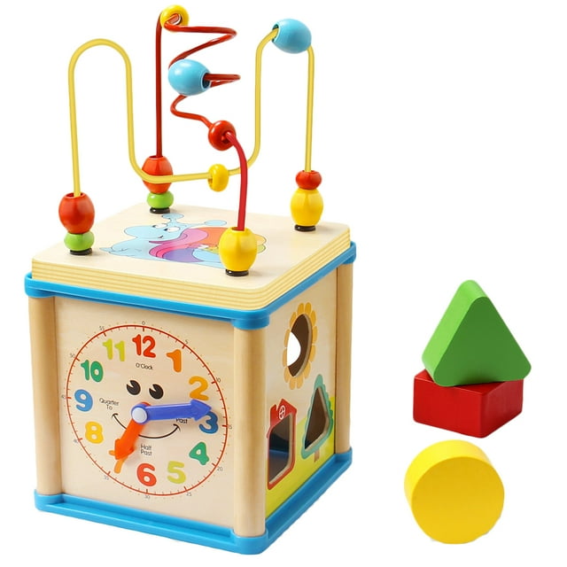 Clasificador De Formas, Juguete De Cuentas De 16 X 16 X 30 Cm, Regalo De Madera Para Niños Para Reunión
