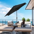 thumbnail image 5 of Ainfox 9ft Patio Umbrella Outdoor Portable Table Market Umbrella with Push Button Tilt/Crank Waterproof UV-proof, Black, 5 of 9