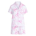 thumbnail image 6 of Joyspun Women’s Dreamy Soft Collection Bridal Short Sleeve Knit Notch Collar Top and Shorts Pajama Set, 2-Piece, Sizes XS-3X, 6 of 6