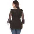 thumbnail image 2 of Scully Western Shirt Womens 3/4 Sleeve Crochet Lace XL Black F0_HC752, 2 of 2