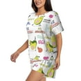 thumbnail image 2 of Kdxio Happy Avocado Print Pajamas Sets for Women Short-Sleeved Pjs with Lounge Shorts Two Piece Sleepwear S-4XL, 2 of 8