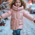 thumbnail image 4 of Efsteb Girls Winter Coats Mid-Long Puffer Jacket Warm Thicken Hooded Padded Coat Long Sleeve Thermal Outerwear (Pink,8-9 Years), 4 of 4