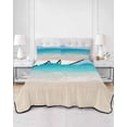 thumbnail image 2 of Full Size Quilt Bedding Set, Blue Waves Seaside Reversible Summer Quilt 3 Pieces, Coastal Nautical Summer Beach Sea Ocean Lightweight Bedspreads Coverlets with 2 Pillow Shams for All Seasons, 2 of 5