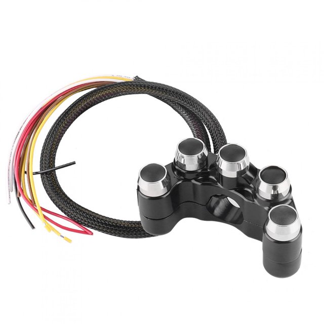 7/8 pulgadas 22mm motocicleta CNC aluminio Agarraderas interruptor on/off retorno automático 5 botón