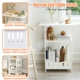 thumbnail image 3 of PinkSheep Bedside Table Small Nightstand End Table Accent Table Organizer with Storage for Bedroom Living Room White, 3 of 6