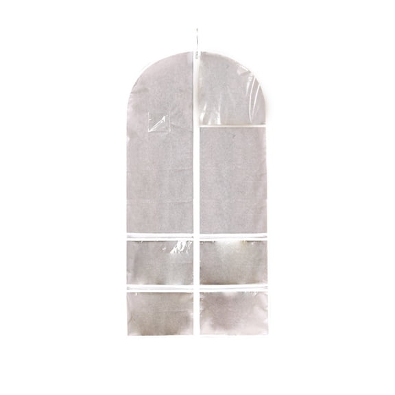 Hanging Closet Storage Organizer with Multiple Pockets and Transparent Window for Clothes and Accessories, Space-Saving Wardrobe and Travel Closet Solution