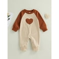 thumbnail image 2 of Infant Baby Valentine's Day Jumpsuit Long Sleeve Round Neck Heart Print Pattern Full-Length Romper, 2 of 8