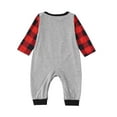 thumbnail image 4 of FAOWME Family Matching Christmas Pajamas Romper Long Sleeve Round Neck Reindeer Print Jumpsuits Comfortable Soft Sleepwear For Infant Baby-Grey 6M, 4 of 8