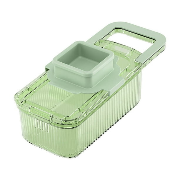 Yhmxh Rallador multifuncional con seis herramientas de corte, picador de verduras redondo, picador de verduras, picador de alimentos con recipiente, picador de verduras con recipiente