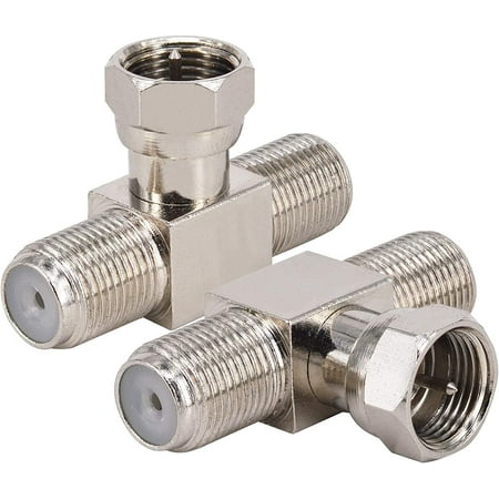 B 2PCS F Type RG6 Splitter 3 Way Satellite TV Cable Connector F Male to ...