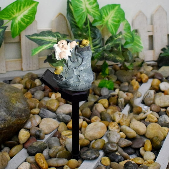 Gcvizuso Christmas Lights, String Lights, New Solar Christmas Resin Courtyard Lamp Holiday Garden Courtyard Lamp