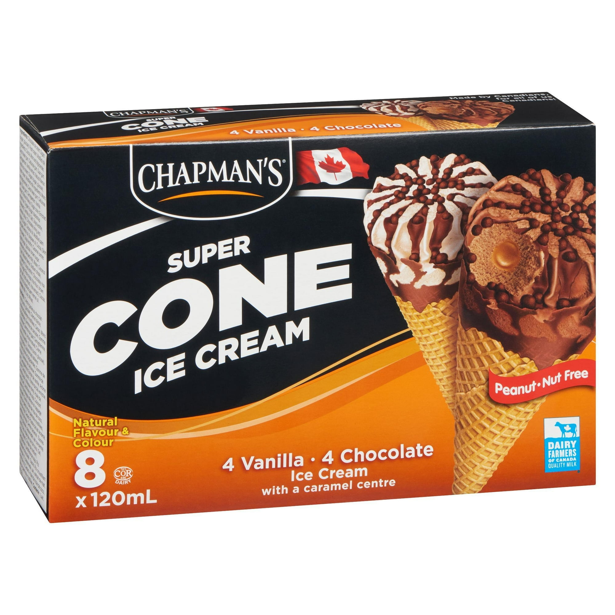 Chapman's Super Caramel Centre Ice Cream Cone in a Box 8 x 120 ml