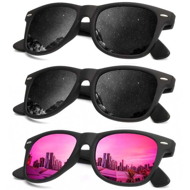 Gafas de sol KALIYADI polarizadas con acabado mate y bloqueo UV (paquete de 3)