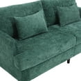 thumbnail image 3 of MAYEERTY Mid Century Modern chenille Fabric Loveseat sofa, 2-Seat Upholstered Loveseat Sofa Modern Couch for Living Room,Brown wood feet sofa for Bedroom, Reading (Emerald Chenille), 3 of 21