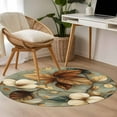 thumbnail image 5 of Round Rugs 3.3 Ft, Boho Vintage Flower Non Slip Area Rugs for Kitchen Bedroom Entryway, Farmhouse Botanical Floral Leaf Washable Carpet Runner Rug Floor Mats for Bedroom Home Decor, 5 of 9