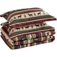 thumbnail image 4 of Chezmoi Collection Rustic Lodge Forest Wildlife Moose Deer Microfiber Printed Comforter Set, King, 3-Piece, 4 of 4