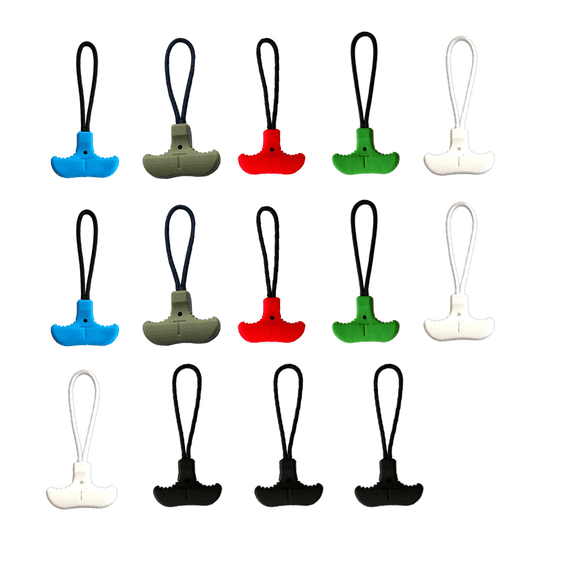 vlrwzc Zipper Pulls, 14 Pcs T Shape Zip Extension Zipper Fixer Zipper Pull Cord Tag Replacement for Backpacks, Luggage and Jackets