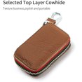 thumbnail image 2 of iCoverCase Car Key Case, Genuine First Layer Cowhide Leather Smart Keychain Holder Bag with Metal Keychain & Zipper, 2 of 5