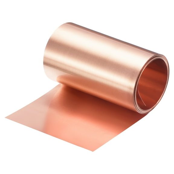 Copper Sheet Roll 2000mm x 60mm x 0.06mm, 99.9% Pure Copper Strip Copper Flashing Metal Foil Plate for DIY Projects