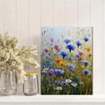 thumbnail image 2 of Cornflower and Daisy Floral Landscape Canvas Print, Wall Art for Living Room Bedroom Dining Room Bathroom Kitchen Office Hallway, 2 of 8