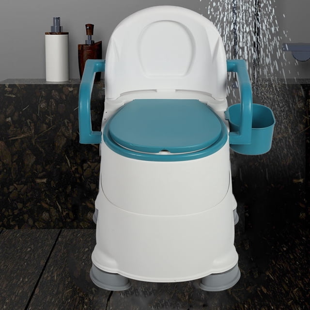 Silla Con Cómoda Junto A La Cama, Orinal Junto A La Cama, Cubo De Gran Capacidad, Respaldo De PU Acolchado Suave, Resistente Al Deslizamiento, Resistente Para Personas Mayores
