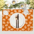 thumbnail image 4 of 2 Pcs Fall Harvest Linen Placemats, Cute Maple Leaf Pumpkin Print Insulated Table Mats for Thanksgiving Party Catering Decorations, 4 of 6