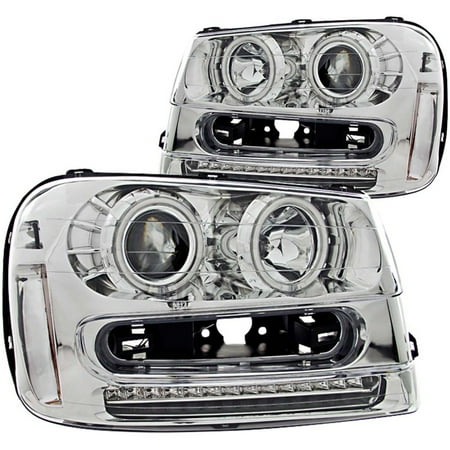 - ANZO 2002-2009 Chevrolet Trailblazer Projector Headlights w/ Halo Chrome