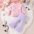 thumbnail image 6 of HCNTES Baby Girl Clothes Winter Baby Kids Little Girl 2Pcs Fall Outfits 6 12 24 Months 2T 3T 4T 5T Long Sleeve Floral Print Pullover Tops + Flare Pants Set Toddler Clothes Set, 6 of 9