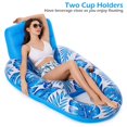thumbnail image 4 of Pool Lounger Floats  Inflatable Pool Floaties Rafts Adult Extra Large Recliner Tanning Lounge Chair Water Floaty with Backrest Footrest Cup Holder for Swimming Pool Beach Lake and Vacatio, 4 of 7