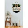 thumbnail image 5 of Happy Thanksgiving Sign Farmhouse Wood Sign Front Porch Decor Rustic Wooden Sign Wall Decor Hanging Wooden Decorations with Bow-Knot for Home Porch Wall Door, 12 x 12 inch, 5 of 5
