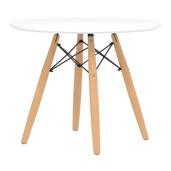 Pemberly Row 23" Mid-Century Wood Kids Playroom Table in White