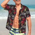 thumbnail image 4 of Uemuo Vintage Gaming Printed Regular Fit Short Sleeve Casual Hawaiian Shirt for Men,Aloha shirt,Tropical shirt,Floral print shirt,Vacation Beach shirt-Medium, 4 of 9