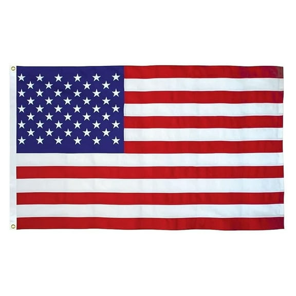 American Flag 3x5 Feet 100% Cotton US Flag - Sewn Stripes, Embroidered Stars, Heavy-Duty Brass Grommets