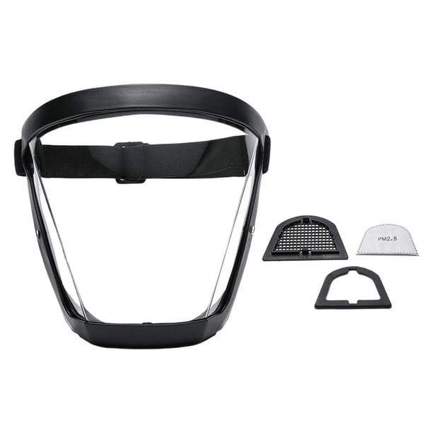 Pantalla facial completa Antivaho Parabrisas respirable profesional Recubrimiento antirayaduras negro