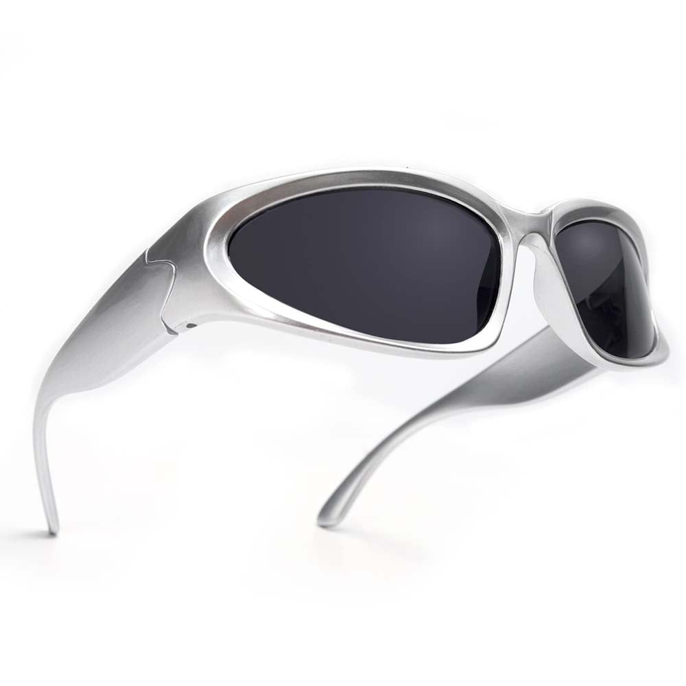 Wrap Around Fashion Sunglasses for Men Women Oval Dark Sunglasses Sport ...