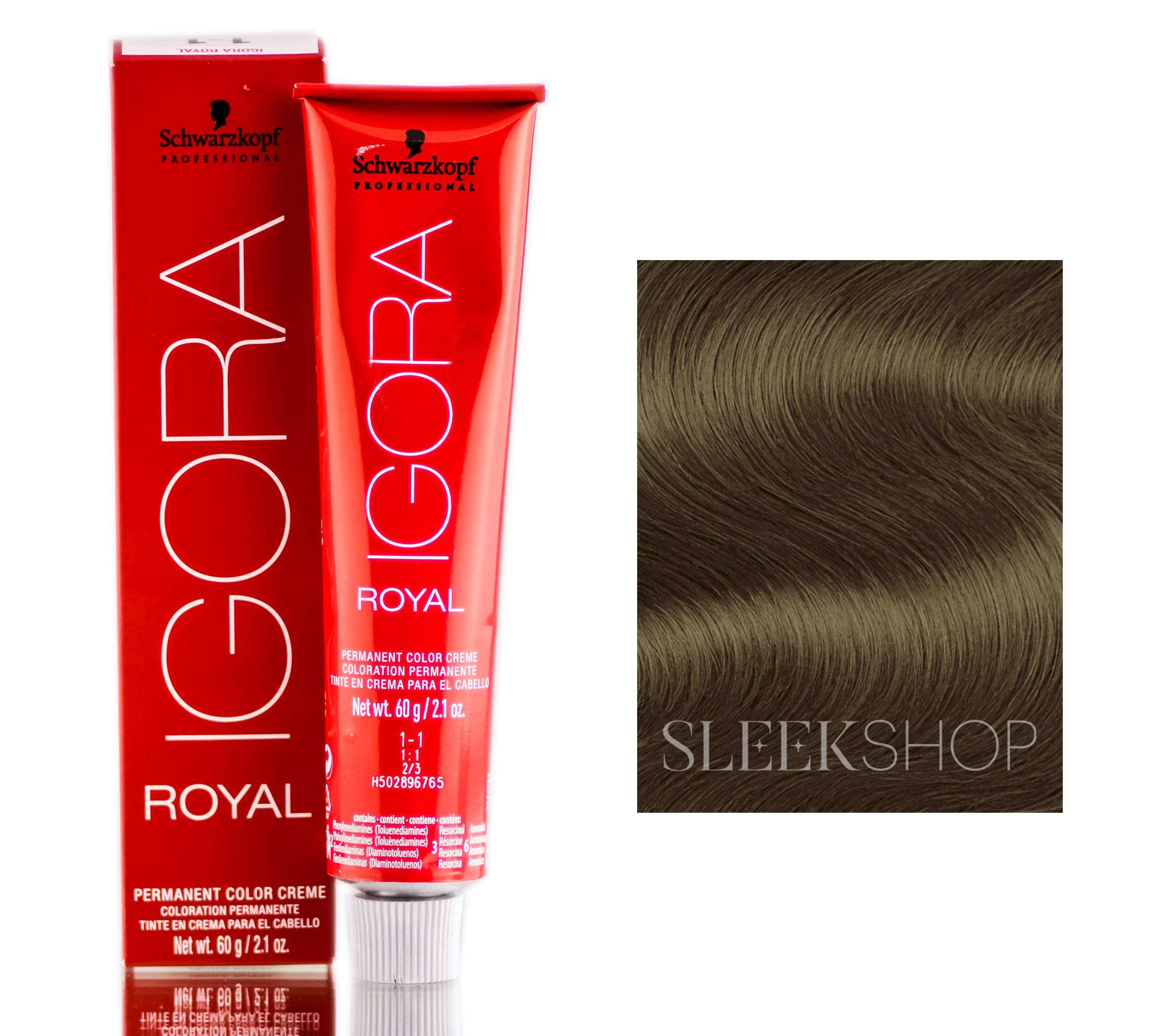 6 4 Dark Beige Blonde Schwarzkopf Professional Igora Royal Permanent Hair Color Creme Dye 2 1 Oz Hair Pack Of 2 W Sleek Teasing Comb Walmart Com