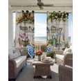 thumbnail image 3 of Spring Daisy Blackout Curtains 45 Inches Long, Kitchen Black Out Window Treatments, Flowers Farmhouse Leaves Floral Pots Countryside Thermal Lined Drapes for Small Window with Grommet 42"x45", 3 of 8