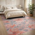 thumbnail image 3 of ODIKA 8'x10' Blush Pink Botanical Powder Traditional Washable Area Rug Airy Blossom Field Minimal Sprig Repeat Light Open Spacing Non-Slip Chair-Friendly Mat for Dining Room, Large Office, Lounge, 3 of 7