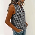 thumbnail image 4 of cocolona Womens Summer Plaid Tank Tops Collar Sleeveless Button Shirts Trendy Casual Slim Fit Blouses, 4 of 6