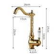 thumbnail image 2 of Retro Basin Faucet Antique Mixer Tap Lavatory Mixer Tap Sink Mixer Tap Single Hole Tall Bathroom Faucet - golden, 2 of 6