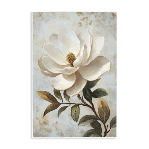 Stupell Industries Open White Magnolia Flower Wall Plaque Art, design by Petal Prints Design