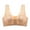 Beige, variant on QLEICOM Everyday Bras for Women Comfort Lift Wirefree Bras Plus Size Bras Front Buckle Lace Comfortable Breathable Anti-exhaust Base Solid Non-Steel Ring Back Bras Beige Cup 44/100D