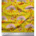 thumbnail image 1 of Soimoi Poly Georgette Fabric Tree,Floral & Deer Animal Print Fabric by The Yard 42 Inch Wide, 1 of 3