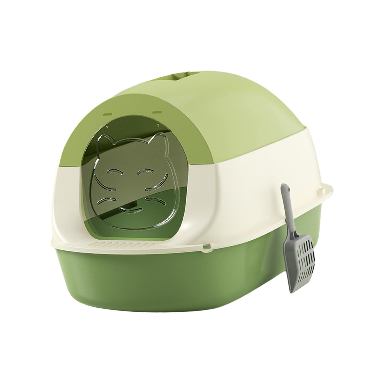 Bvdfgk Hooded Cat Litter Box Enclosed Cat Litter Box Easy to Clean Pet Supplies Sandbox green