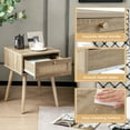 thumbnail image 2 of Gymax Nightstand Bedside End Sofa Table with Rattan Drawer for Bedroom & Living Room, 2 of 9